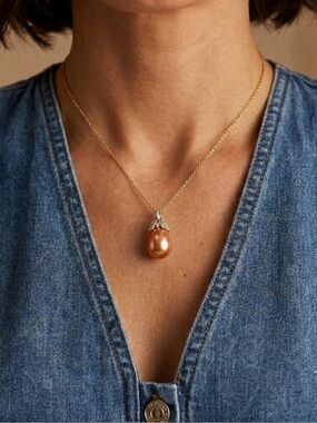 DROP Orange Pearl Necklace
